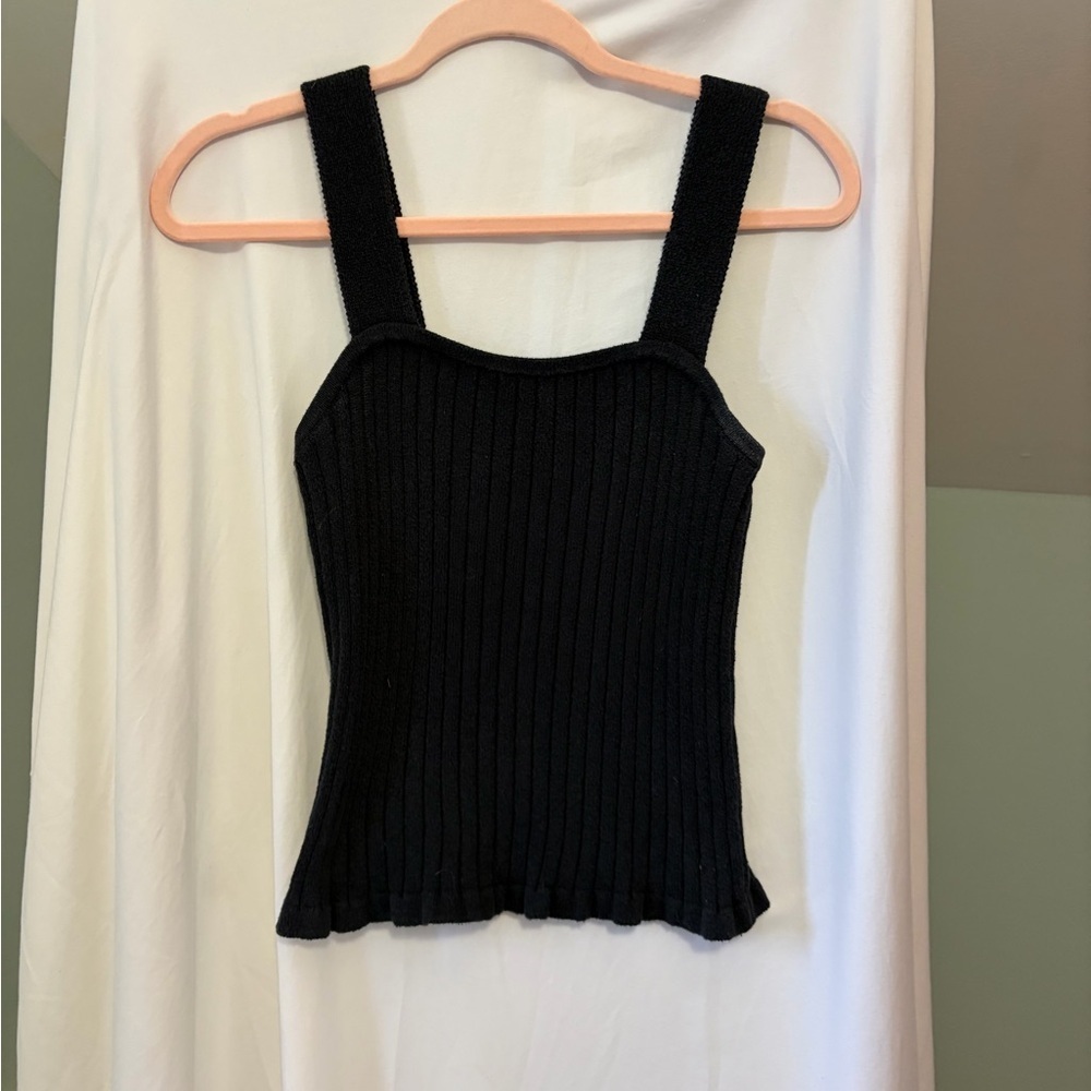 Madewell Black Ribbed Camisole Top size small
